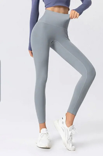 Спортни клинове Дамски безшевни панталони за йога, джоб с висока талия, без предно усещане за голи клинове, фитнес, фитнес, чорапогащи, дамски дрехи