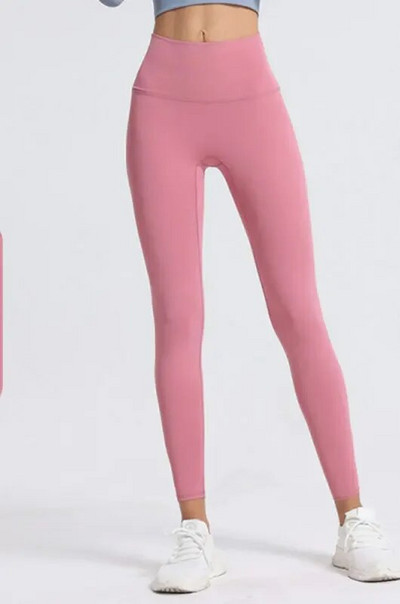 Спортни клинове Дамски безшевни панталони за йога, джоб с висока талия, без предно усещане за голи клинове, фитнес, фитнес, чорапогащи, дамски дрехи