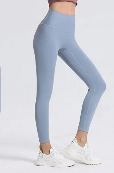 Спортни клинове Дамски безшевни панталони за йога, джоб с висока талия, без предно усещане за голи клинове, фитнес, фитнес, чорапогащи, дамски дрехи