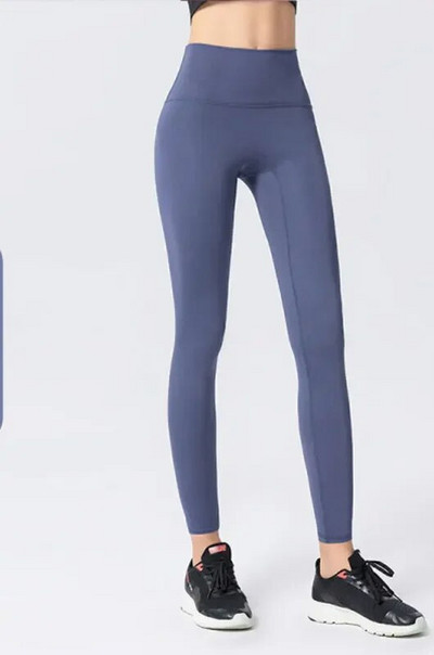 Спортни клинове Дамски безшевни панталони за йога, джоб с висока талия, без предно усещане за голи клинове, фитнес, фитнес, чорапогащи, дамски дрехи