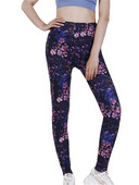 YGYEEG Печатни клинове за тренировки с висока талия Фитнес Push Up Leggins Дамски спортни йога фитнес облекло Наситено лилаво цвете Едноцветни панталони