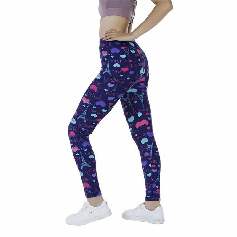 YGYEEG Клинове с любовни писма Спорт Дамски фитнес Push Up Йога панталони Висока талия Тренировка Бягане Спортно облекло Фитнес чорапогащи Облекло