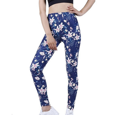 YGYEEG sztreccs poliészter nyomtatott ruházat női jóga nadrág magas derekú fitnesz harisnya edzőterem vékony leggings elasztikus futónadrág