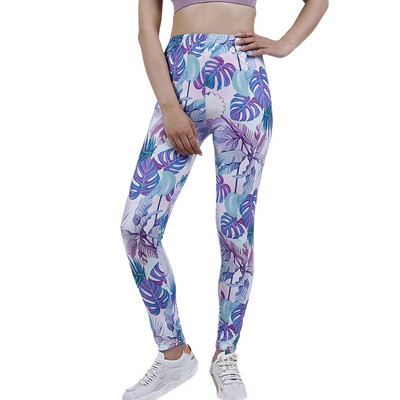 YGYEEG sztreccs poliészter nyomtatott ruházat női jóga nadrág magas derekú fitnesz harisnya edzőterem vékony leggings elasztikus futónadrág