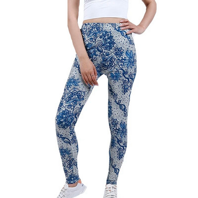 YGYEEG sztreccs poliészter nyomtatott ruházat női jóga nadrág magas derekú fitnesz harisnya edzőterem vékony leggings elasztikus futónadrág