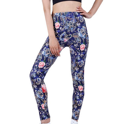 YGYEEG sztreccs poliészter nyomtatott ruházat női jóga nadrág magas derekú fitnesz harisnya edzőterem vékony leggings elasztikus futónadrág