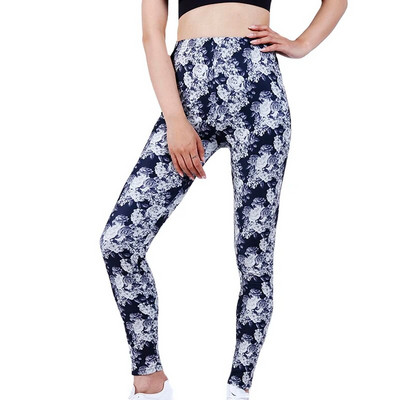 YGYEEG sztreccs poliészter nyomtatott ruházat női jóga nadrág magas derekú fitnesz harisnya edzőterem vékony leggings elasztikus futónadrág