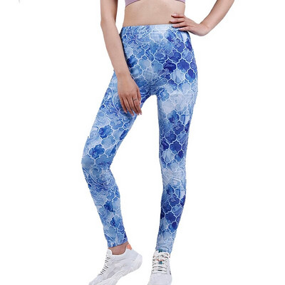 YGYEEG sztreccs poliészter nyomtatott ruházat női jóga nadrág magas derekú fitnesz harisnya edzőterem vékony leggings elasztikus futónadrág