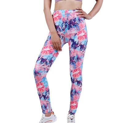 YGYEEG sztreccs poliészter nyomtatott ruházat női jóga nadrág magas derekú fitnesz harisnya edzőterem vékony leggings elasztikus futónadrág