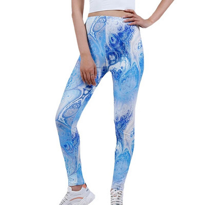 YGYEEG sztreccs poliészter nyomtatott ruházat női jóga nadrág magas derekú fitnesz harisnya edzőterem vékony leggings elasztikus futónadrág