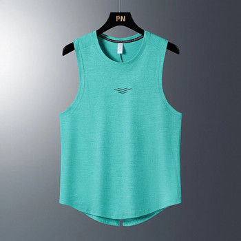 Ανδρικά ρούχα γυμναστικής για τρέξιμο Casual ελαστικά που αναπνέουν γρήγορα αμάνικο μπλουζάκι Γιλέκο τρεξίματος Ανδρικά ρούχα γυμναστικής