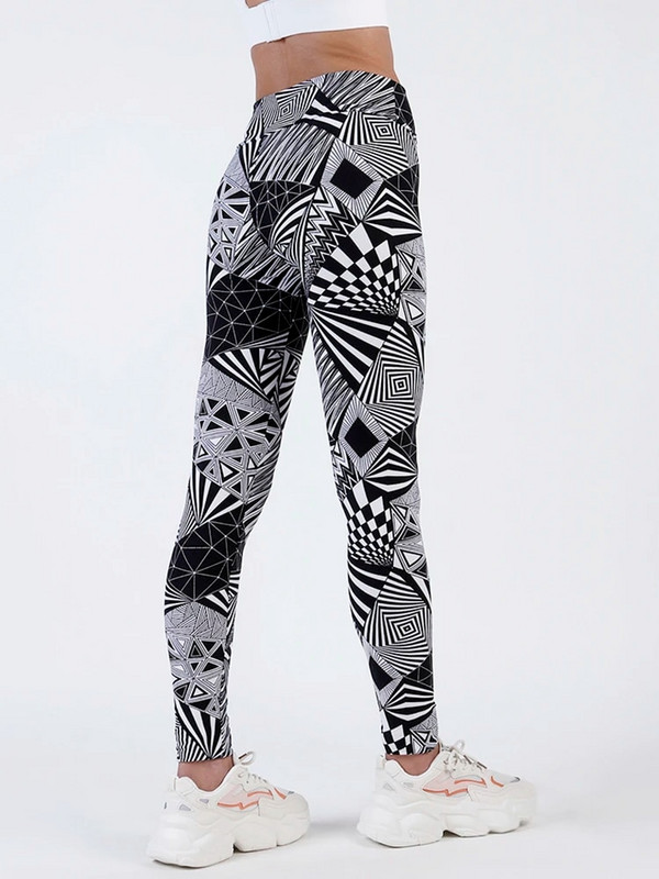 VIIANLES тренировъчни леггинси, дамски чорапогащник с висока талия, спортни клинове, дамски черни триъгълни райета, йога панталони, облекло за фитнес 2022