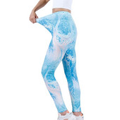 YGYEEG Tie Dye Tajice za fitness Cvjetni print Ležerne žene Mekane rastezljive, atraktivne proljetne Push UP tajice za teretanu Odjeća za jogu