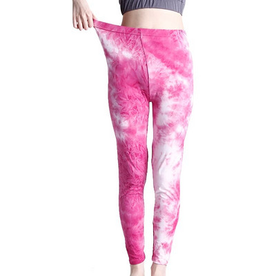 YGYEEG Tie Dye Tajice za fitness Cvjetni print Ležerne žene Mekane rastezljive, atraktivne proljetne Push UP tajice za teretanu Odjeća za jogu