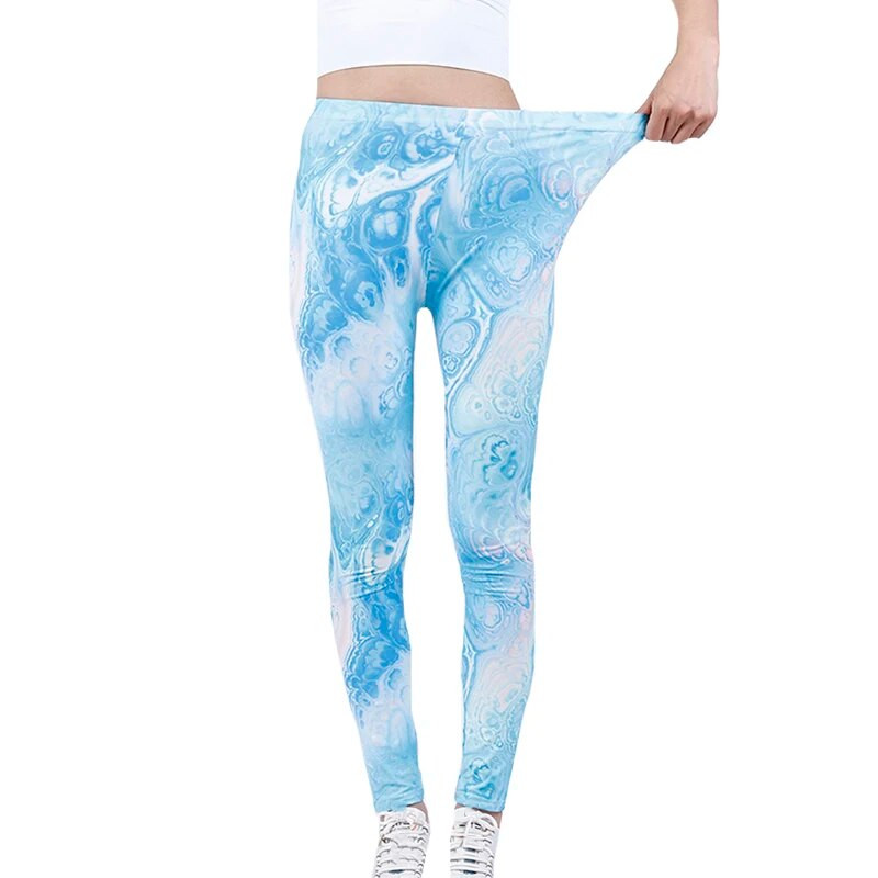 YGYEEG Tie Dye Tajice za fitness Cvjetni print Ležerne žene Mekane rastezljive, atraktivne proljetne Push UP tajice za teretanu Odjeća za jogu