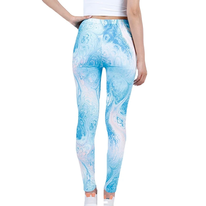 YGYEEG Tie Dye Tajice za fitness Cvjetni print Ležerne žene Mekane rastezljive, atraktivne proljetne Push UP tajice za teretanu Odjeća za jogu