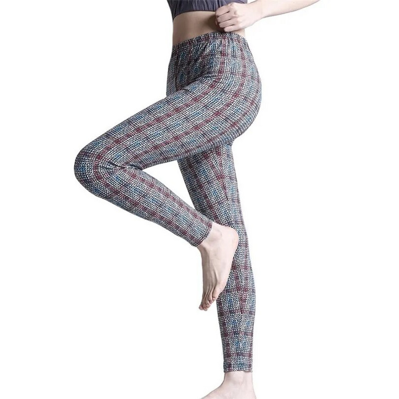 INDJXND Grid Leggings Sportske ženske fitness Push Up joga hlače visokog struka Tajice za trčanje Elastična odjeća za teretanu do gležnja