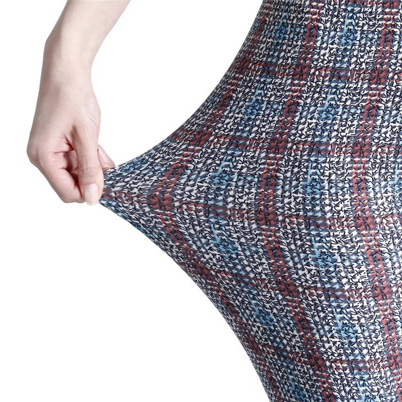 INDJXND Grid Leggings Sportske ženske fitness Push Up joga hlače visokog struka Tajice za trčanje Elastična odjeća za teretanu do gležnja