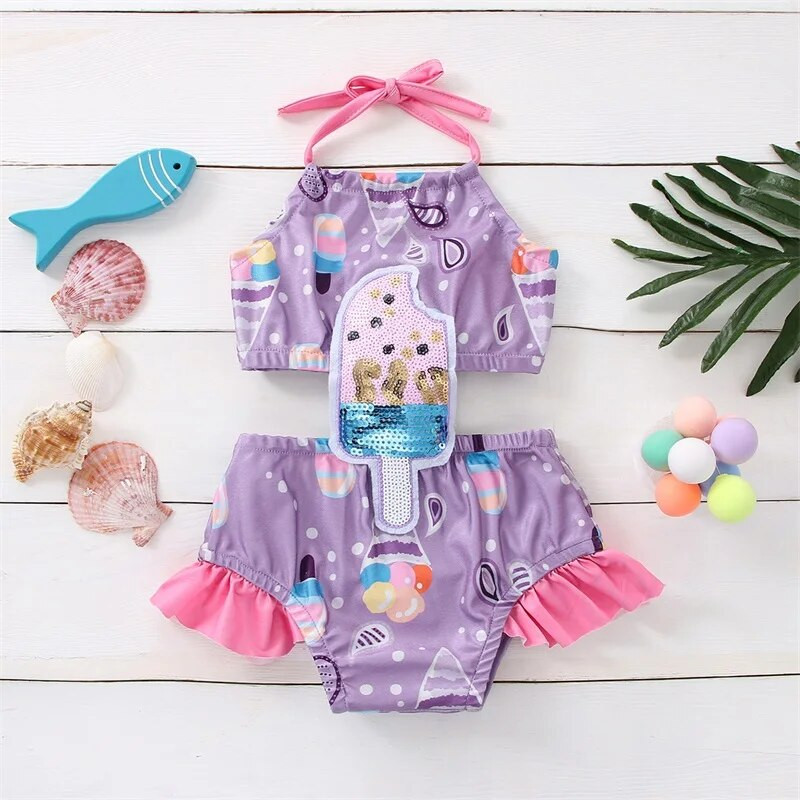 Mazuļu meiteņu vasaras nāriņas peldkostīms, apdrukātas spageti siksnas, bezpiedurkņu apvalka peldkostīms maziem bērniem no 3 mēnešiem līdz 4 gadiem