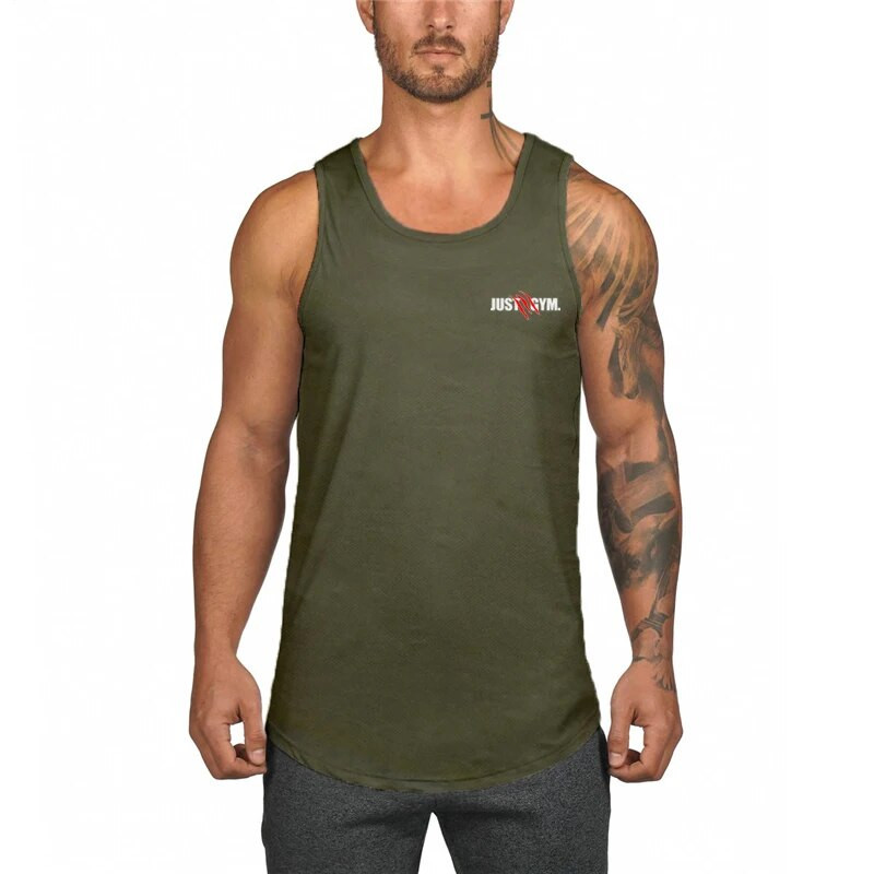 Летни мъжки мрежести дишащи тънки жилетки Бодибилдинг фитнес бягане Потници Тренировка Долна тениска Спортни ризи без ръкави