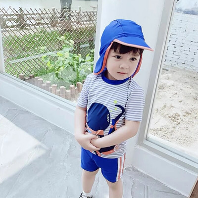 Bērnu peldkostīms peldbaseins Pludmales apģērbs UV aizsardzība zēniem peldkostīmi ar garām piedurknēm viendaļīgs kombinezons bērnu peldkostīms