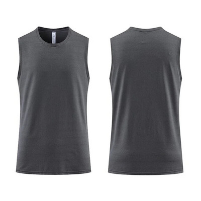 Bėgimą atspindinčios sportinės liemenės Vyrams Vasaros plonas ledinis šilkas Greitai džiūstantys marškinėliai be rankovių Krepšinio treniruotės kūno rengybos drabužiai