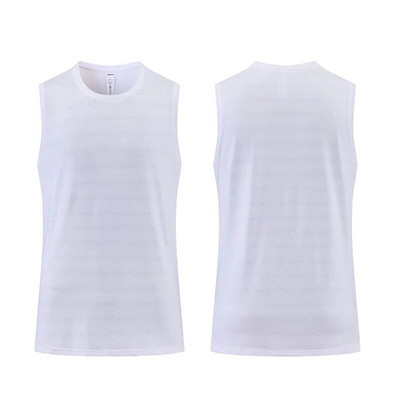 Bėgimą atspindinčios sportinės liemenės Vyrams Vasaros plonas ledinis šilkas Greitai džiūstantys marškinėliai be rankovių Krepšinio treniruotės kūno rengybos drabužiai