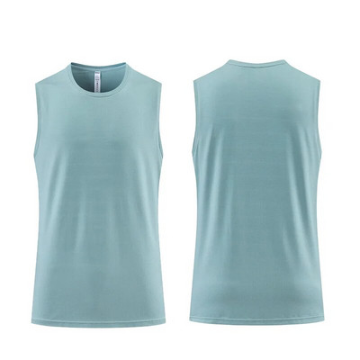 Bėgimą atspindinčios sportinės liemenės Vyrams Vasaros plonas ledinis šilkas Greitai džiūstantys marškinėliai be rankovių Krepšinio treniruotės kūno rengybos drabužiai