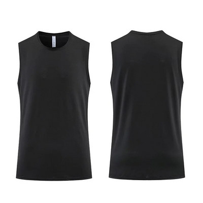 Bėgimą atspindinčios sportinės liemenės Vyrams Vasaros plonas ledinis šilkas Greitai džiūstantys marškinėliai be rankovių Krepšinio treniruotės kūno rengybos drabužiai