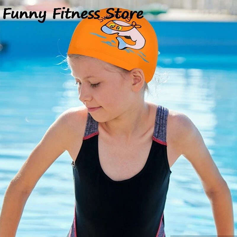 Vandeniui atspari plaukimo kepurė berniukams mergaičių ausų apsauga nardymo įranga vaikams plaukimo kepuraitė animacinių filmų delfinų plaukų apsauga vaikams silikoninės kepurės