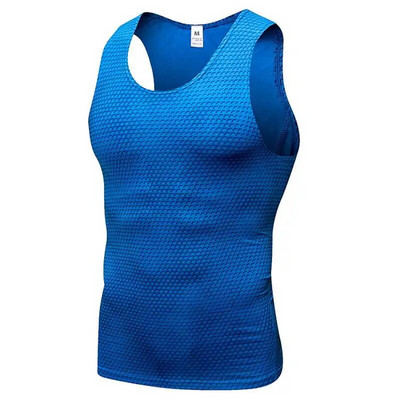 Мъжка тениска Pro Quick Dry GYM Tank Compress Fitness Exercise Top Sport Run Vest Workout Tee Yoga Beach Basketball Plus Size 4021