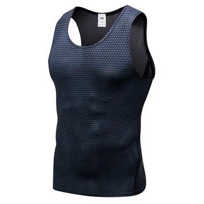 Мъжка тениска Pro Quick Dry GYM Tank Compress Fitness Exercise Top Sport Run Vest Workout Tee Yoga Beach Basketball Plus Size 4021
