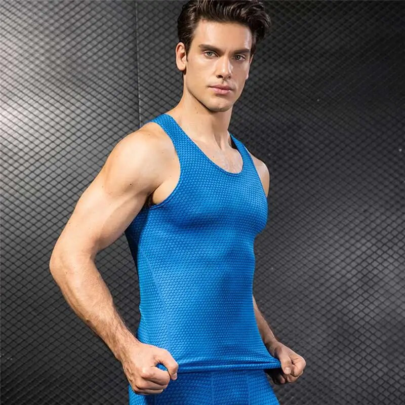 Мъжка тениска Pro Quick Dry GYM Tank Compress Fitness Exercise Top Sport Run Vest Workout Tee Yoga Beach Basketball Plus Size 4021