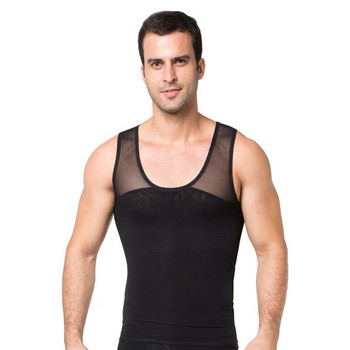 Мъжко мрежесто оформящо облекло за отслабване Body Shaper Abdominal Control Corset Thin Fitness Body Бельо Компресионна риза Тренировка Потници