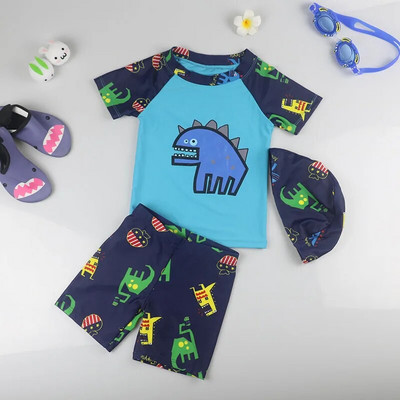 Fürdőruha Fiú Shark Print Rash Guard Gyermek hosszú ujjú UPF50 Úszóruha fiúknak Nyári Strandruhák Fürdőruha Gyerekek