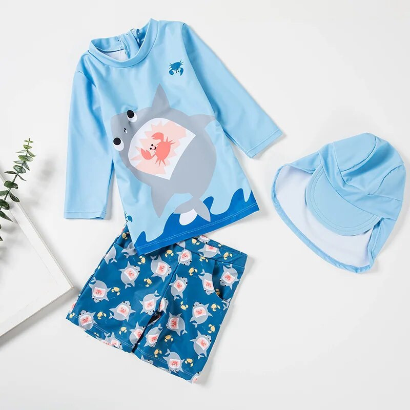 Kupaći kostim Boy Shark Print Rash Guard Dječji Dugi rukavi UPF50 Kupaći kostim za dječake Ljetna odjeća za plažu Kupaći kostim Dječji