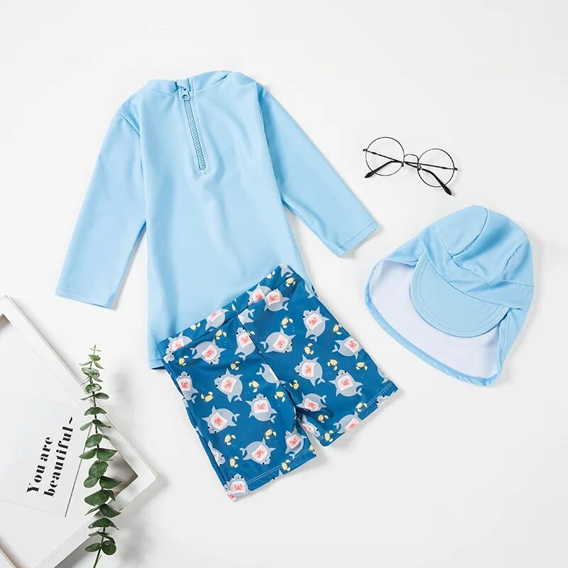 Kupaći kostim Boy Shark Print Rash Guard Dječji Dugi rukavi UPF50 Kupaći kostim za dječake Ljetna odjeća za plažu Kupaći kostim Dječji