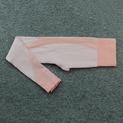 Bešavne rebraste sportske tajice s visokim strukom Slim Fit Sivo ružičaste joga hlače za trčanje za žene Gym Fitness tajice Push Up