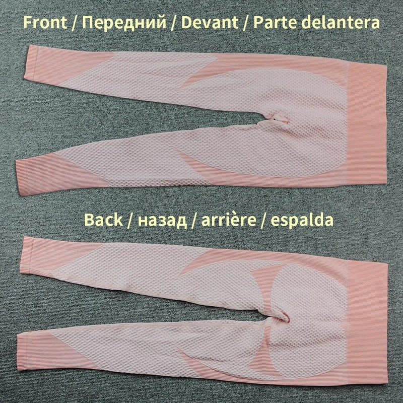 Bešavne rebraste sportske tajice s visokim strukom Slim Fit Sivo ružičaste joga hlače za trčanje za žene Gym Fitness tajice Push Up