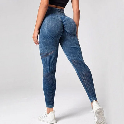 2023 Ženske tajice Washing Yoga hlače Bubble Butt Push Up Fitness Leggings High Waist Scrunch Tight Mujer Gym Bešavne tajice