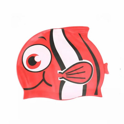 Dječja silikonska kapa s ribicama iz crtića Dječaci Djevojčice Obuka plivanja Visoko elastična vodootporna slatka kapa za plivanje, kapa za plivanje za djecu