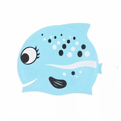 Dječja silikonska kapa s ribicama iz crtića Dječaci Djevojčice Obuka plivanja Visoko elastična vodootporna slatka kapa za plivanje, kapa za plivanje za djecu