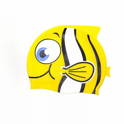 Dječja silikonska kapa s ribicama iz crtića Dječaci Djevojčice Obuka plivanja Visoko elastična vodootporna slatka kapa za plivanje, kapa za plivanje za djecu