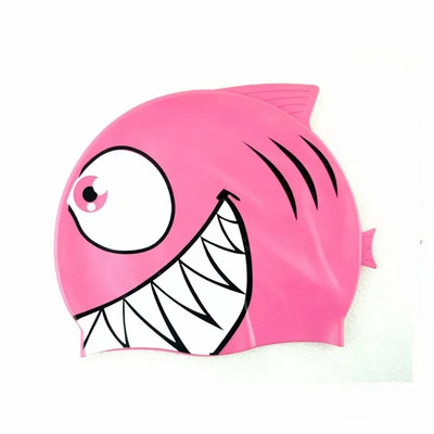 Dječja silikonska kapa s ribicama iz crtića Dječaci Djevojčice Obuka plivanja Visoko elastična vodootporna slatka kapa za plivanje, kapa za plivanje za djecu