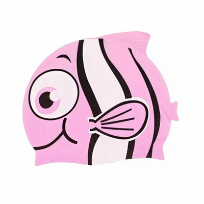 Dječja silikonska kapa s ribicama iz crtića Dječaci Djevojčice Obuka plivanja Visoko elastična vodootporna slatka kapa za plivanje, kapa za plivanje za djecu