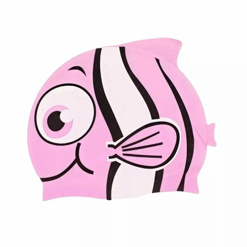 Dječja silikonska kapa s ribicama iz crtića Dječaci Djevojčice Obuka plivanja Visoko elastična vodootporna slatka kapa za plivanje, kapa za plivanje za djecu