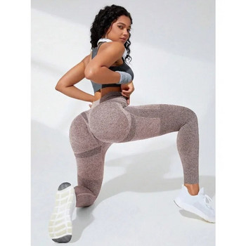 Γυναικείο κολάν χωρίς ραφές Κολάν γυμναστικής ψηλής μέσης Υψηλή ελαστικότητα πλέξιμο μόδας Αθλητικά παντελόνια γυμναστήριο Γιόγκα κολάν ανύψωσης πισινών