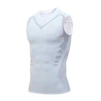 Νέο ανδρικό αθλητικό μπλουζάκι για γυμναστήριο, καλοκαιρινό λεπτό διχτυωτό, αναπνεύσιμο γιλέκο τρεξίματος για γρήγορο στέγνωμα, αμάνικα μπλουζάκια