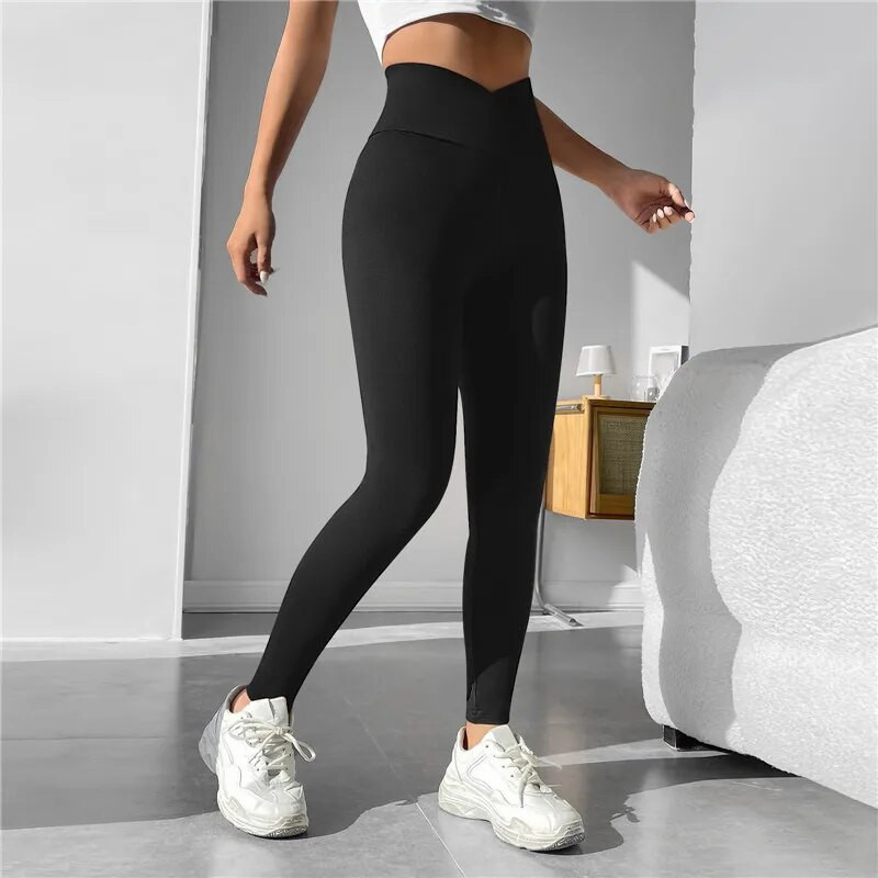 2023 Najlonske hlače za jogu s V stražnjicom Ženske visoke struke Fitness Vježbe u teretani Trčanje Tajice za trčanje Hlače za trčanje Aktivna odjeća