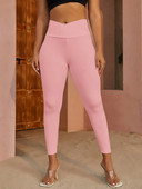 Ženske modne tajice, jednobojne V pojas, rastezljive, visokog struka, ležerne uske hlače za jogu, sportske hlače za trčanje na otvorenom